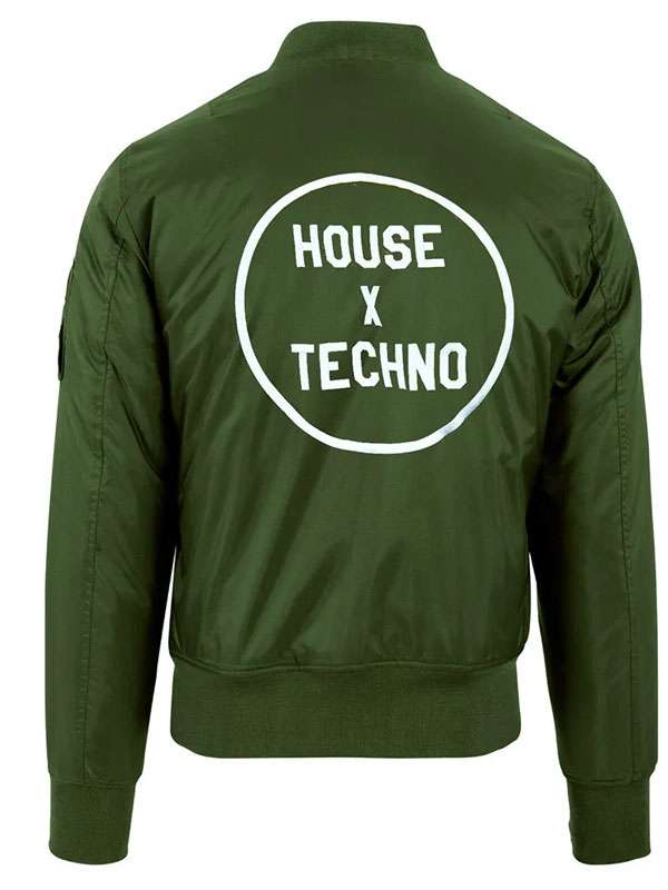 CRSSD House X Techno Satin Green Bomber Jacket