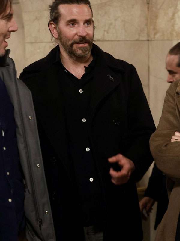 Is This Thing On 2025 Bradley Cooper Black Wool Peacoat