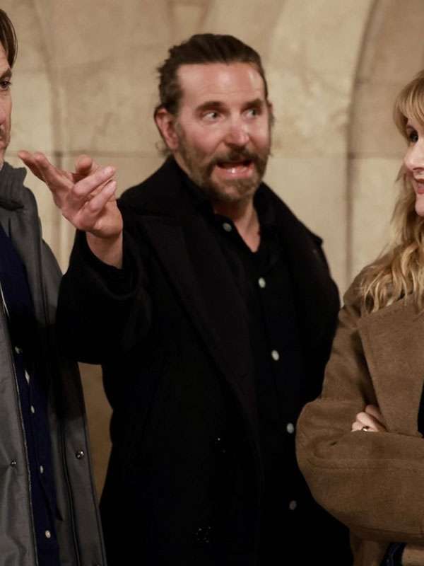 Is This Thing On 2025 Bradley Cooper Black Peacoat