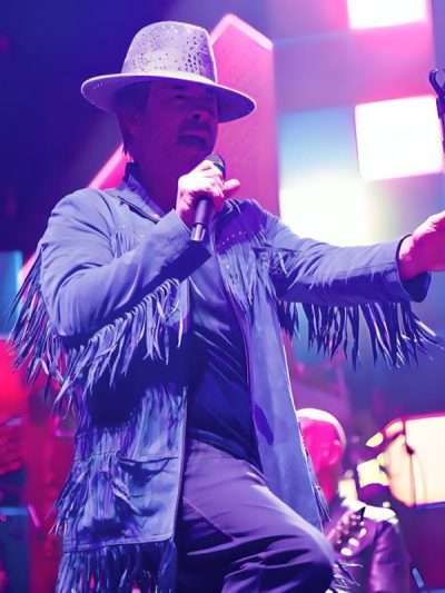Jay Kay 2025 Blue Suede Leather Fringe Jacket
