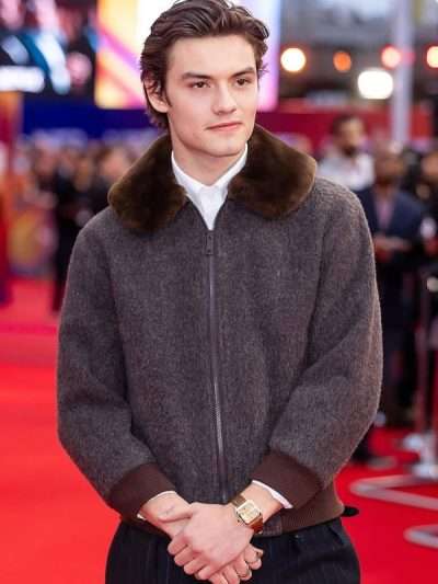 Jay Kelly Louis Partridge Fur Bomber Jacket