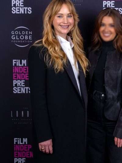 Jennifer Lawrence Die My Love Movie Premiere Black Long Wool Coat