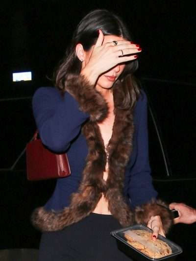 Holiday Party 2025 Kendall Jenner Blue Fur Blazer