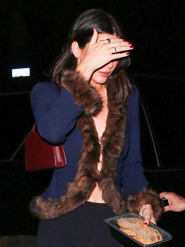 Holiday Party 2025 Kendall Jenner Blue Fur Blazer