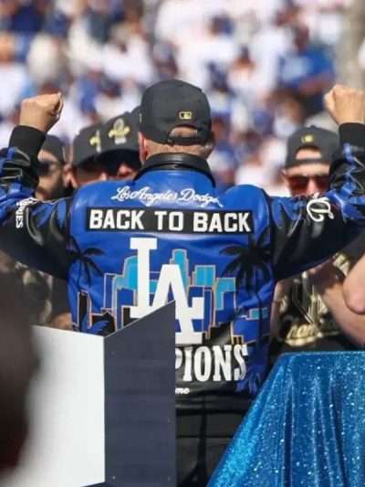 Dodgers WS Championship Parade Stan Kasten Leather Jacket