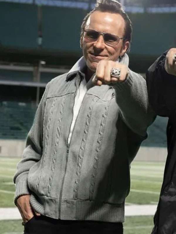 Christian Bale Madden Grey Wool Jacket