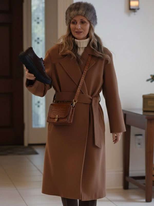 Man Vs Baby 2025 Lesley Brown Wool Wrap Coat