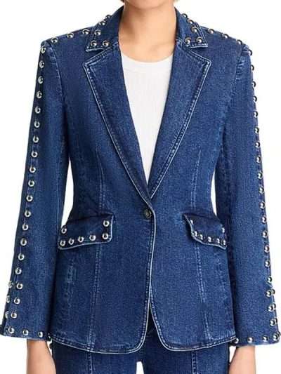 Margo's Got Money Troubles 2026 Shayanne Millet Studded Blue Denim Blazer
