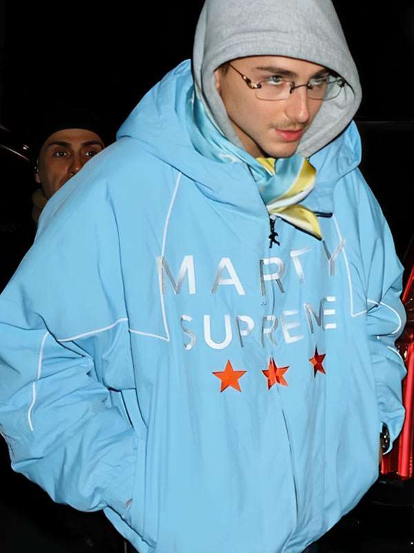 Timothee Chalamet Marty Supreme Blue Jacket