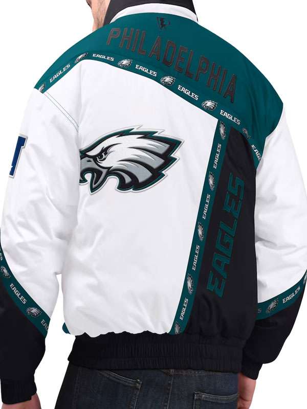 Midnight Green and Black Eagles Tape Zip-Up Hooded Jacket