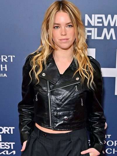 Milly Alcock Black Leather Jacket
