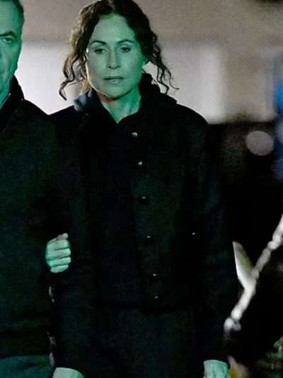 Minnie Driver TV Series Run Away 2026 Black Wool Jacket