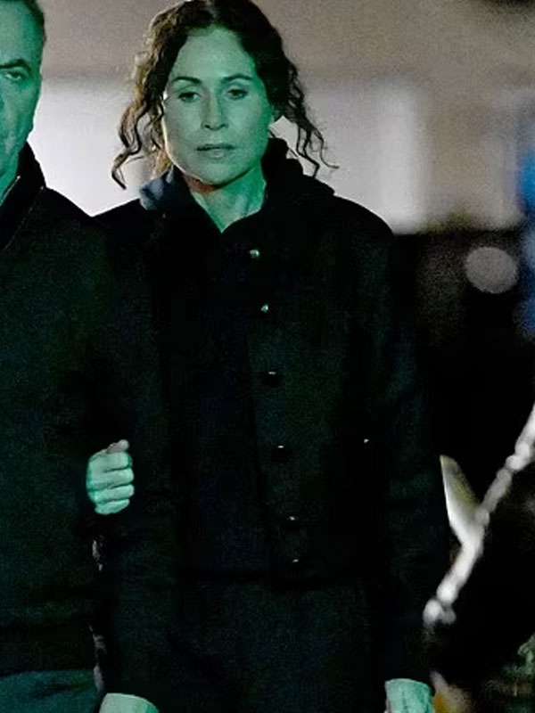 Minnie Driver TV Series Run Away 2026 Black Wool Jacket
