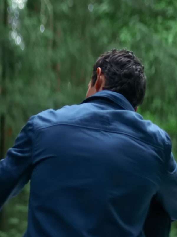 Movie Eternity 2025 Callum Turner Blue Cotton Jacket