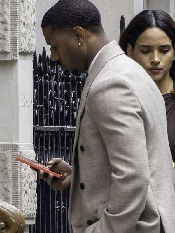 The Thomas Crown Affair 2027 Michael B Jordan Grey Suit