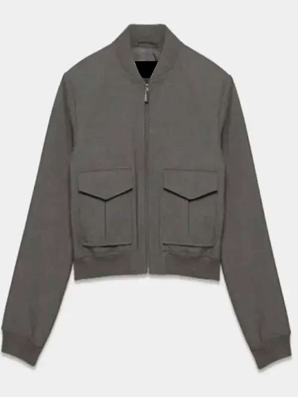 My Secret Santa 2025 Alexandra Breckenridge Grey Bomber Jacket