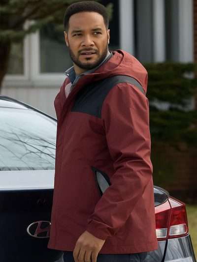 Mistletoe Murders S02 Tim Henley Maroon Hooded Jacket