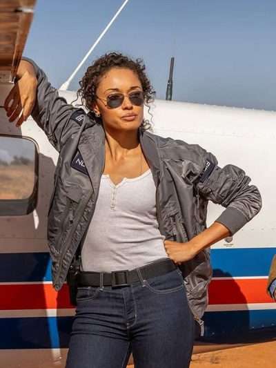 Olivia Swann NCIS Sydney S03 Grey Bomber Jacket