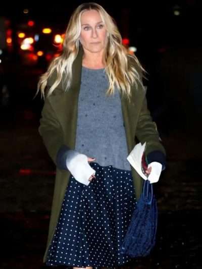 Sarah Jessica Parker Green Wool Coat