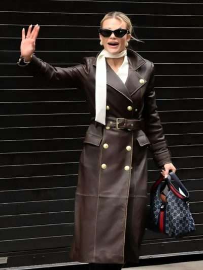 Witney Carso Brown Leather Trench Coat