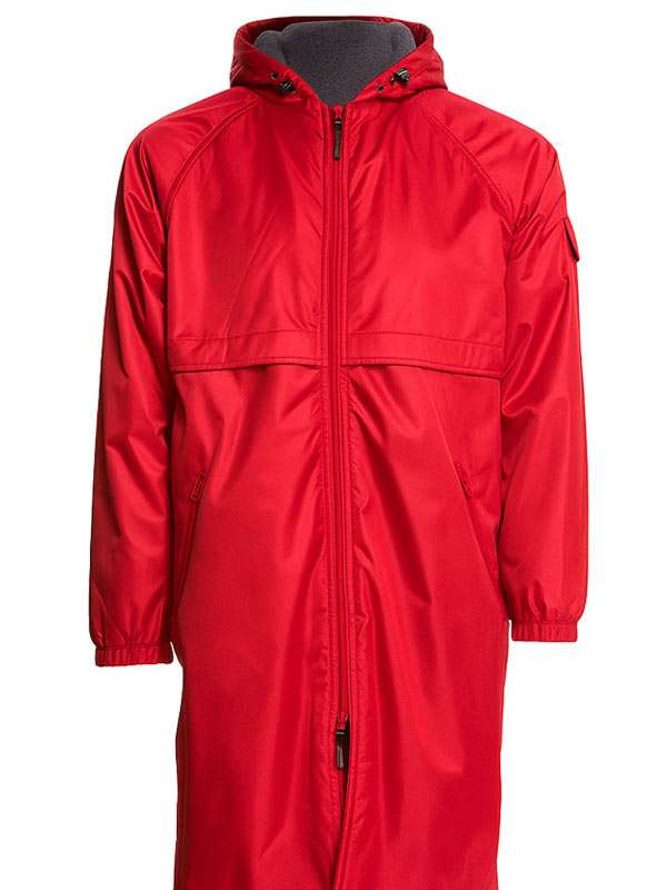 NYC 2025 Milly Alcock Red Hooded Coat