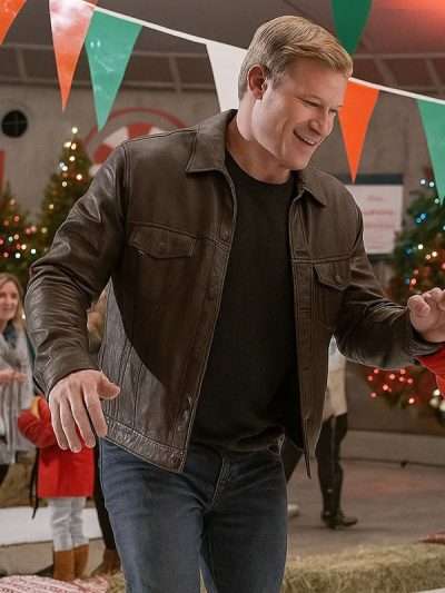 Trevor Donovan Nostalgic Christmas Brown Leather Jacket
