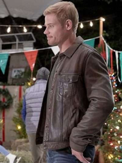 Nostalgic Christmas 2025 Trevor Donovan Brown Leather Jacket