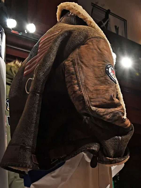 Olympics 2026 Team USA Shearling Brown Bomber Leather Jacket