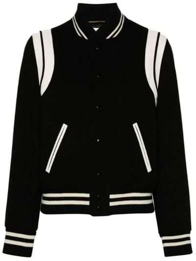 Jessica Taylor Owning Manhattan Black Varsity Jacket