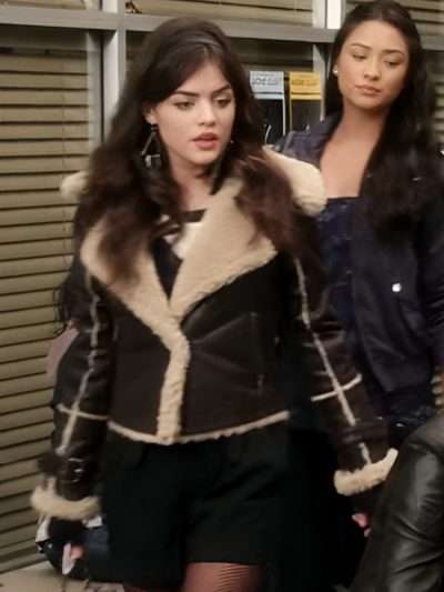 Aria Montgomery Pretty Little Liars Shearling Leather Jacket