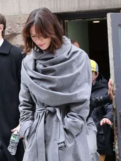 Rebecca Hall The Beauty 2026 Grey Trench Wool Coat