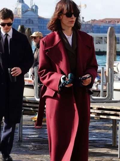 Rebecca Hall The Beauty 2026 Maroon Wool Coat