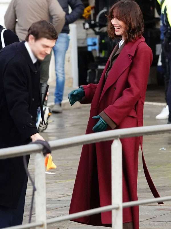 Rebecca Hall The Beauty 2026 Maroon Trench Coat