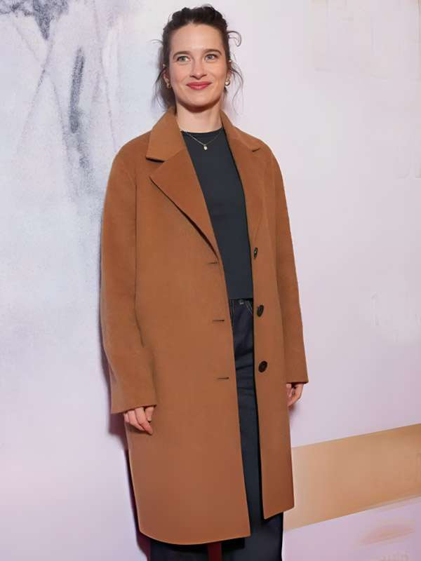 Rebecca Marder Brown Wool Coat