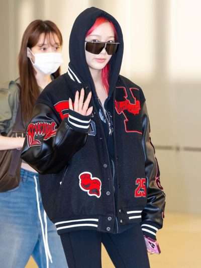 Revenge Giselle Bad Vibes Black Varsity Jacket