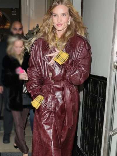Rosie Huntington-Whiteley Leather Trench Coat