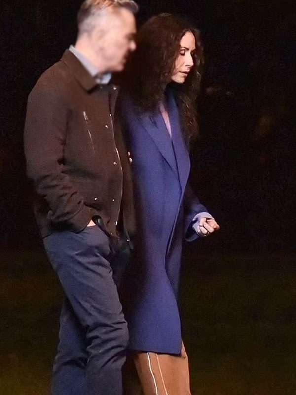 Run Away 2026 Minnie Driver Blue Trench Wool Coat