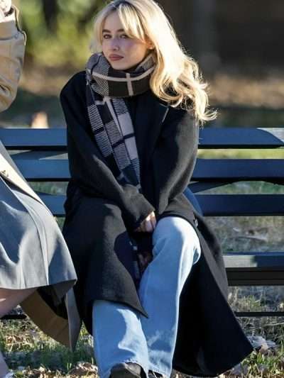 Sabrina Carpenter 2025 Black Wool Coat