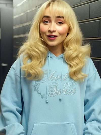 American Singer Sabrina Carpenter Blue Hoodie