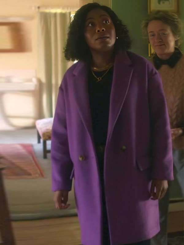 Sanctuary: A Witch's Tale 2025 Maggie Knight Purple Wool Coat