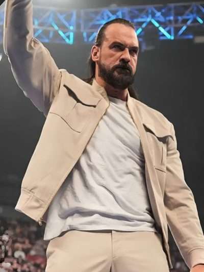 Drew McIntyre SmackDown Beige Bomber Jacket