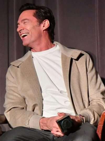 Hugh Jackman BAFTA Screening Beige Jacket