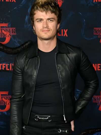 Stranger Things Premiere Joe Keery Leather Jacket