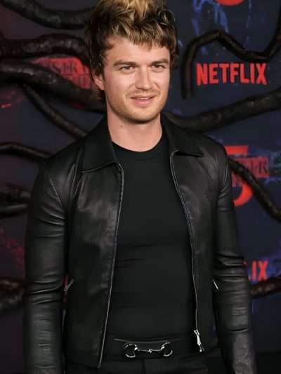 Stranger Things Premiere Joe Keery Leather Jacket