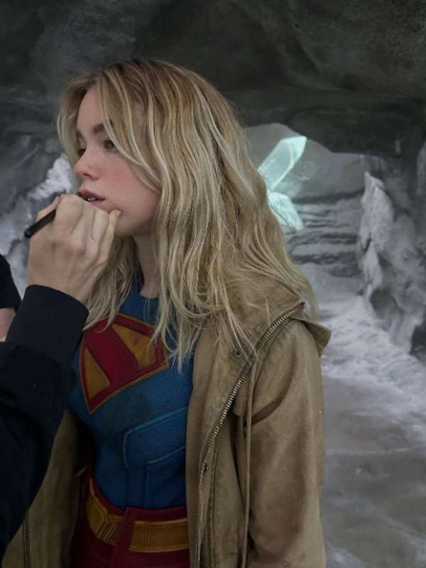 Supergirl 2026 Milly Alcock Brown Cotton Hooded Jacket