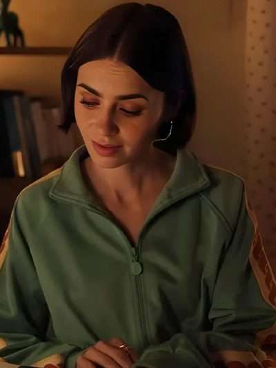 Lily Collins Emily in Paris S05 Green Track Jacket