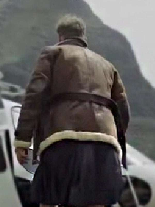 Men in Kilts S02 Sam Heughan Brown Shearling Jacket