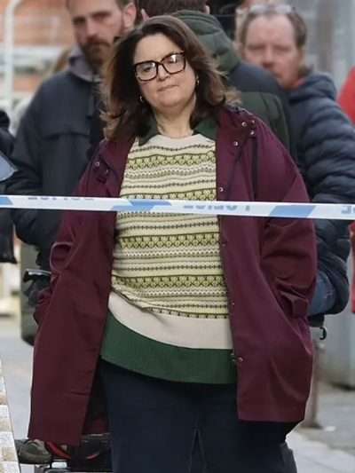 TV Series Run Away 2026 Ruth Jones Purple Jacket