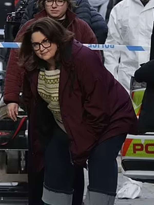 TV Series Run Away 2026 Ruth Jones Purple Jacket