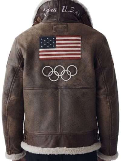 Team USA Winter Olympics 2026 Shearling Leather Jacket